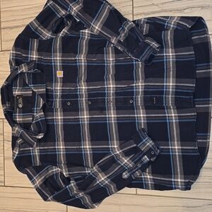 Carhartt Men's Navy Plaid Flannel Shirt